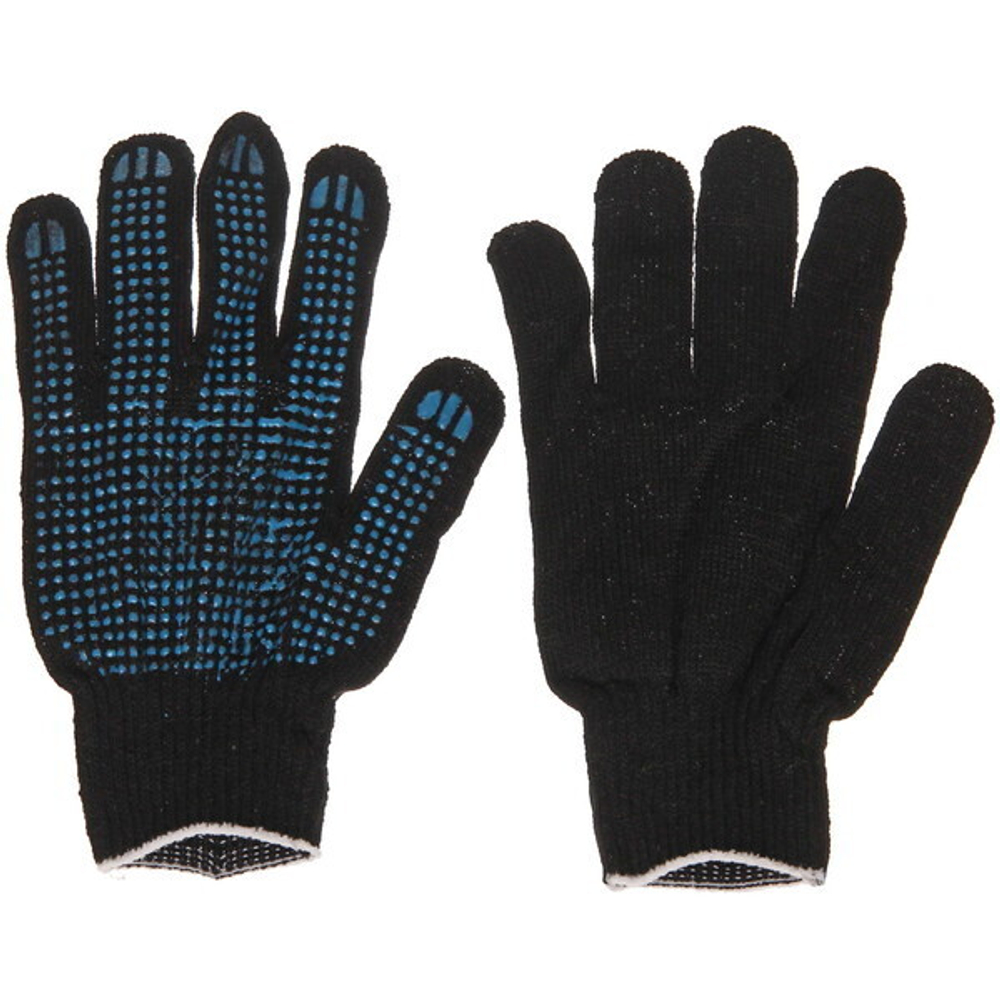 Перчатки трикотажные х/б с ПВХ покрытием «Точка» 10кл 4н черные