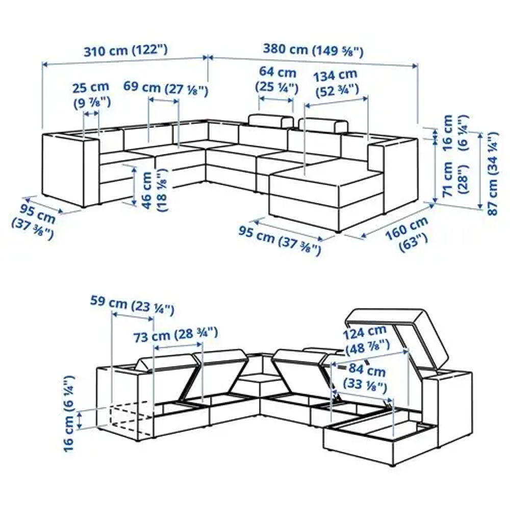 Диван П-образный - IKEA JÄTTEBO/JATTEBO, 87x95x310/380см, зеленый, ЙЕТТЕБО ИКЕА