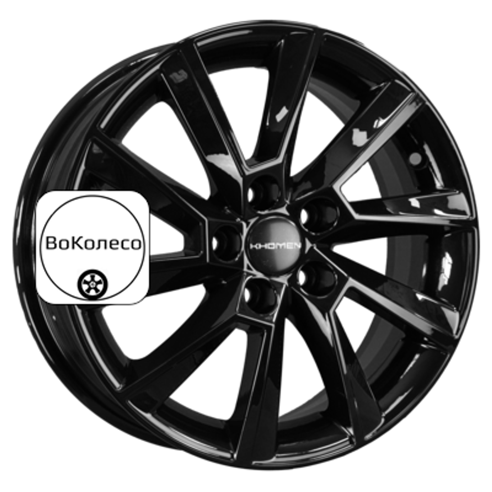 6x15/5x100 ET38 D57,1 KHW1507 (Rapid/Fabia) Black Khomen Wheels