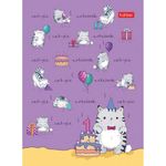 Блокнот МАЛЫЙ ФОРМАТ (105х145 мм) А6, 24 л., скоба, мелованная бумага, HATBER, "Приключения Кота" (16 дизайнов), 24Б6В1