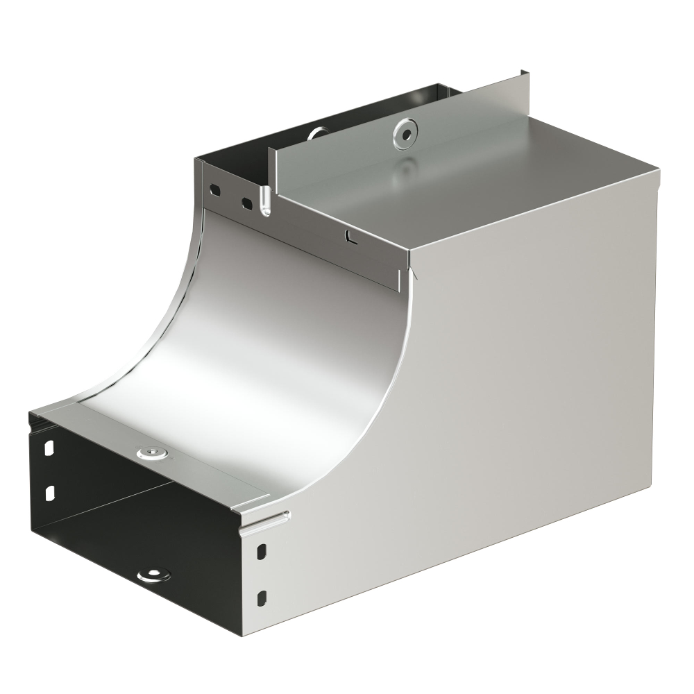 Угол CSSS 90 вертикальный левый, переходник  осн. 600 H80 в комплекте с крепежными элементами и соединительными пластинами, горячеоцинкованный