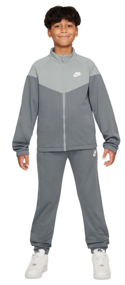 Детский теннисный костюм Nike Kids Dri-Fit Poly Knit Full Zip - smoke grey/light smoke grey/white