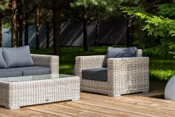"Боно" лаунж-зона из искусственного ротанга, цвет бежевый