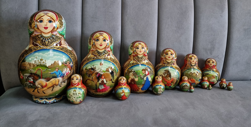 Матрешка "Лето в деревне" Русские мотивы 15мест