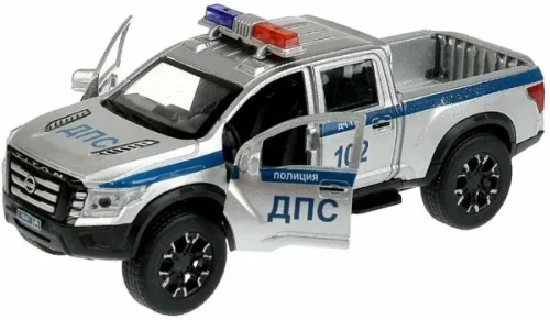 Модель  NISSAN TITAN ПОЛИЦИЯ 12,5 см, открываются двери, багажник, свет-звук