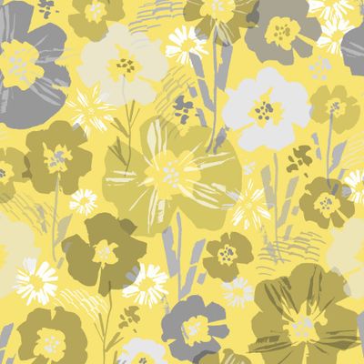 Маковое поле в желтом и сером (цвета 2021)