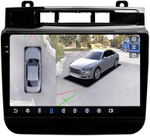 Магнитола для VW Touareg 2 2010-2018 (RNS850) - FarCar BX3027M-B-360 монитор 9.5" 2K QLED на Android 13, 6Гб+128Гб, CarPlay, 4G SIM-слот, 4 камеры в комплекте