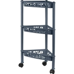 Этажерка Keeplex Light на колесиках трехсекционная угловая 38,3,2х69см космический серы