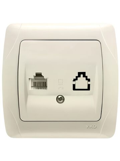 Розетка телефон Viko Carmen RJ-11 бежевая 90562013