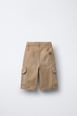 ZARA ШОРТЫ ИЗ ХОЛЩОВОЙ ТКАНИ, РЫЖЕВАТО-КОРИЧНЕВЫЙ