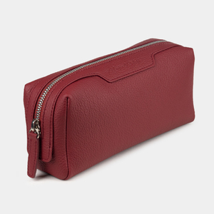 Несессер кожаный Tube вишневого цвета