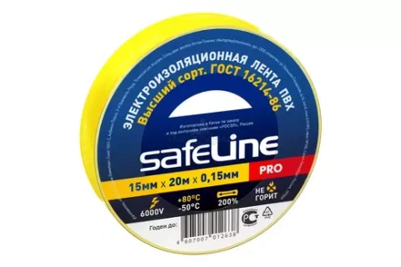 Изолента 15мм*20м SafeLine желтая
