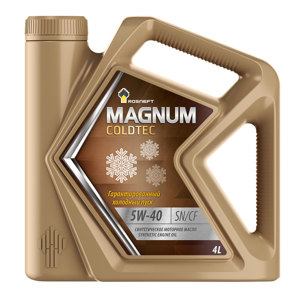 Моторное масло Rosneft Magnum Coldtec 5W-40, SN/CF, синтетическое, 4 л
