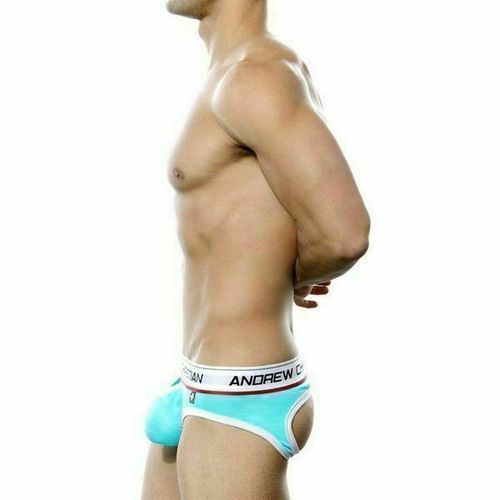 Мужские трусы джоки хлопковые c вырезом спереди Andrew Christian Jock Sky - Blue