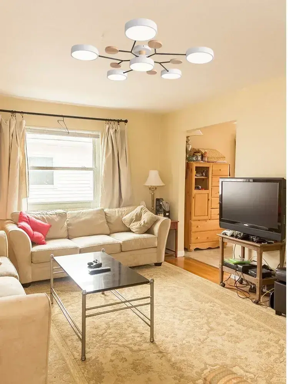 Люстра потолочная светодиодная на кухню,72 Вт,рис. реакционер,регулируемая цветовая температура