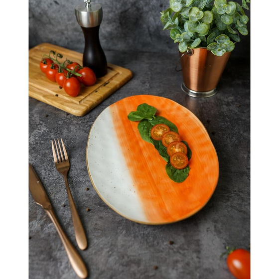 Блюдо овальное 30,5*21,5 см оранжевое фарфор "The   Eco" P.L. Proff Cuisine [4]