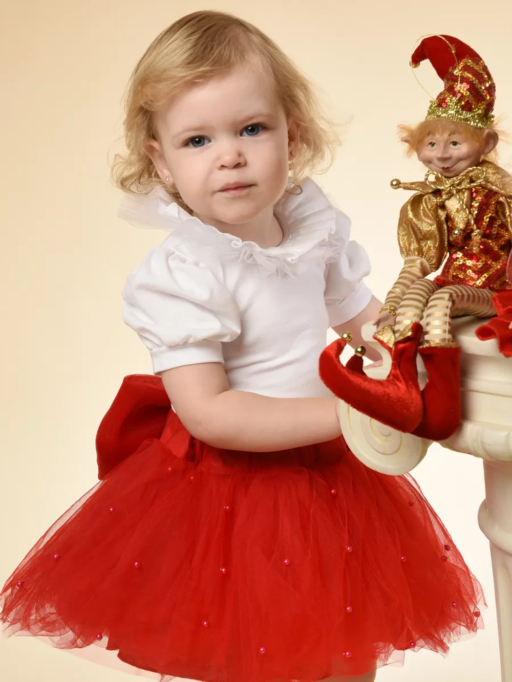 Юбка-пачка фатиновая с бусами