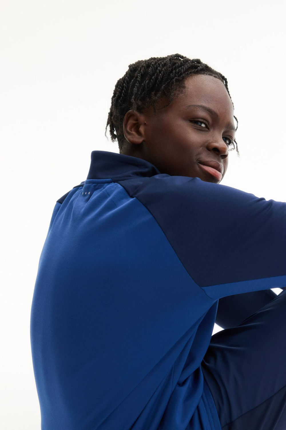 H&M Лонгслив из мягкого джерси с флисовой подкладкой, синий