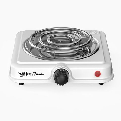 Плитка электрическая HP-02W, 1000Вт 132мм 1 конфорка спираль, белая