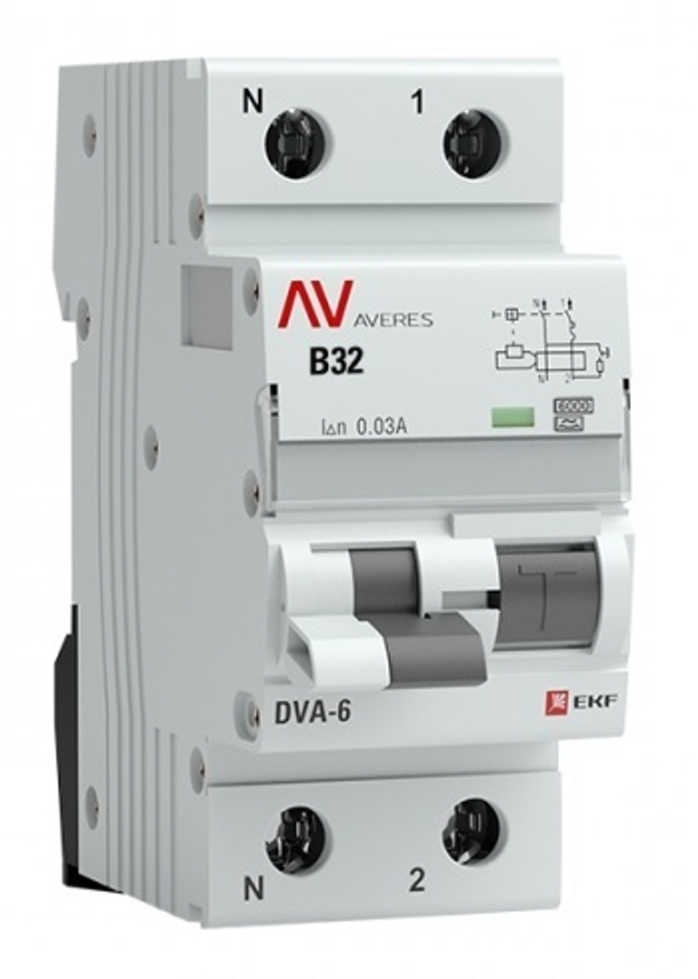 Автомат дифференциальный EKF rcbo6-1pn-32B-30-a-av