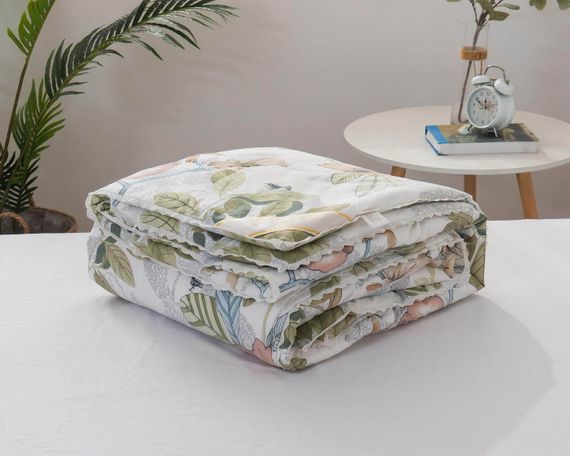 Одеяло Азиза (зеленый) микроволокно в сатине всесезонное