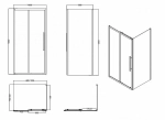 Душевой уголок Esbano ESF-108PS-GM ESOGF108PSGM 100x80 стекло прозрачное/профиль оружейная сталь