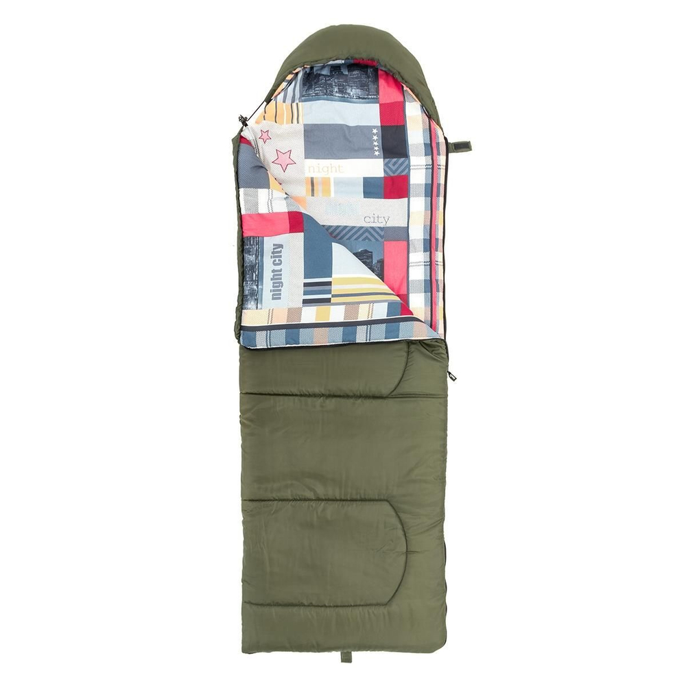 Спальный мешок NISUS TRAVEL 300 зелёный (210х70) Hollowfiber (N-SB-H300-210x70)
