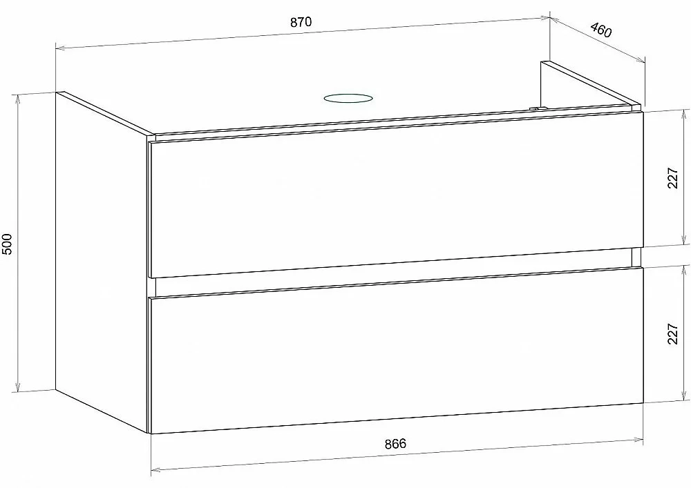 Тумба с раковиной Art&Max AM-Techno-900-2C-SO-LW623/641617 Дуб мелфорд натуральный