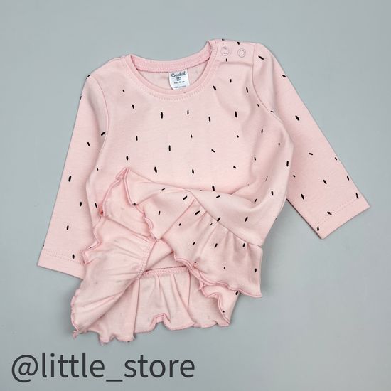 Лонгслив хлопковый "Маленький зайчонок" нежно-розовый