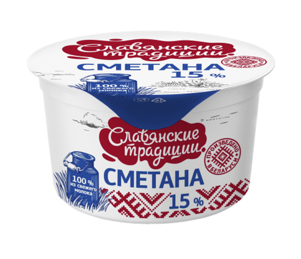 Сметана "Славянские традиции" 15,0% стакан 200 г