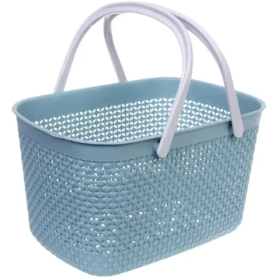 Корзинка хозяйственная с ручками «ПАЛЕРМО», цвет голубой, 25.5*35*22.5см