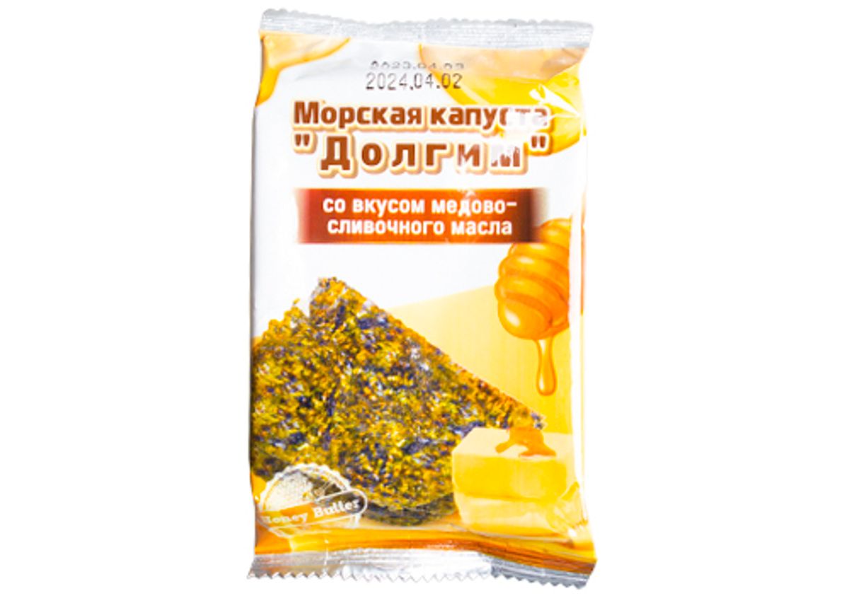 Морская капуста обжаренная c медово-сливочным вкусом, 5г