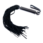 Чёрный флоггер из замши 49см с 40 хвостами ToyFa Theatre 700003