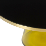 Кофейный столик Vaso Glass 1 диаметр 75 стекло закалённое, желтый, черный