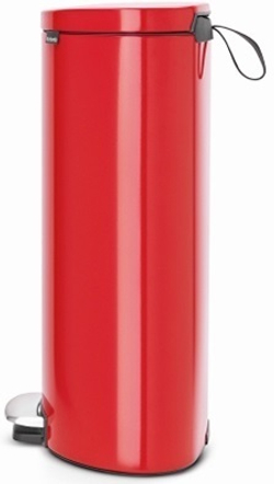 Ведро Brabantia FlatBack 30л пламенно-красное сбоку