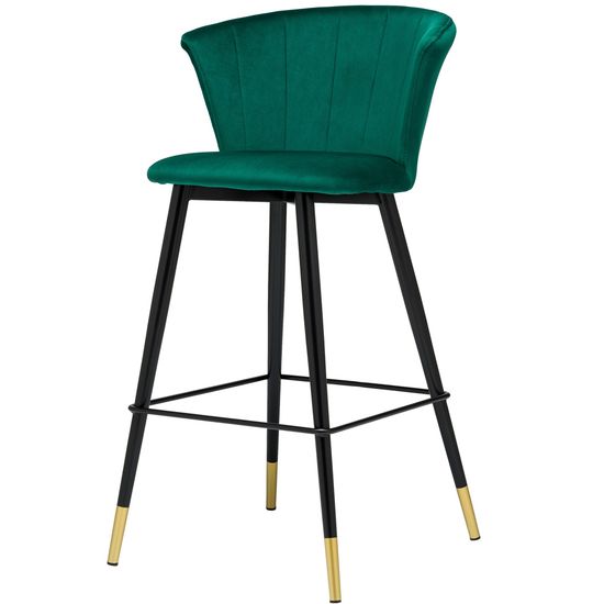 Барный стул Marlon зеленый велюр
