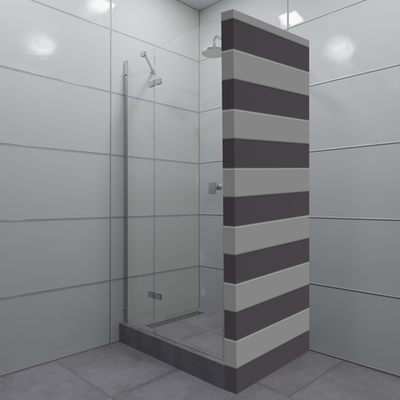 Дверь душевая "Бруно" 99*190, хром, прозр. (1место)