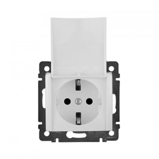 Розетка 1-м Glossa 16А 250В с защ. крышкой защ. шторки с заземл. в сборе IP44 фисташк.SchE GSL001048