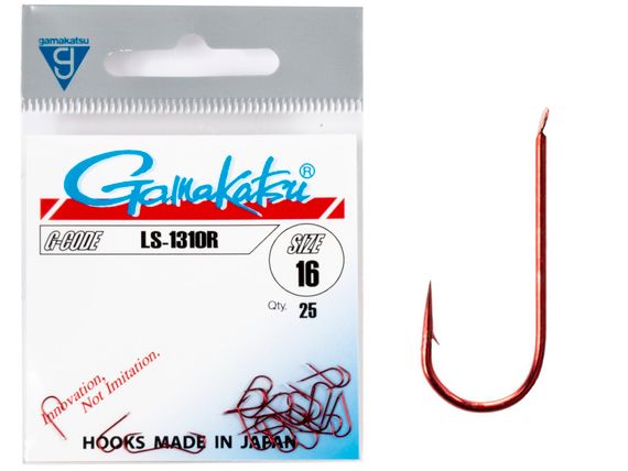 Крючки Gamakatsu LS-1310R HOOKS RED разм. 16 25шт.