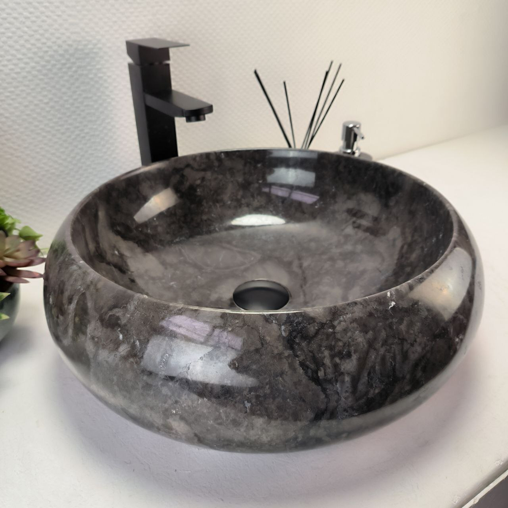 Раковина из мрамора Donut Black Medium DM-62847 45*45*15 51