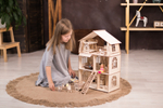 Кукольный домик, конструктор деревянный ХэппиДом "Коттедж с мебелью Premium"