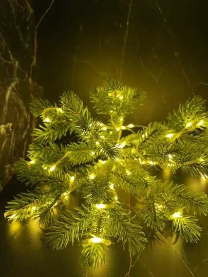 Светодиодная нить Роса 1000 теплых ламп, 50 м., плоский провод, прозрачный провод, Luca (89957)