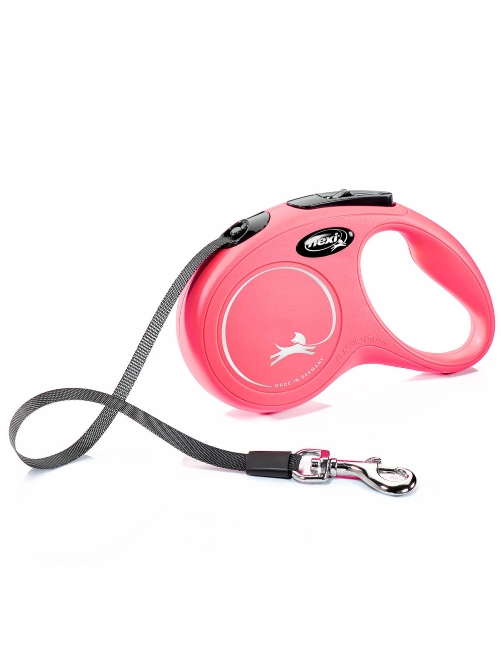 Поводок-рулетка Flexi New Classic S. Лента 5 м. для собак до 15 кг. Красный