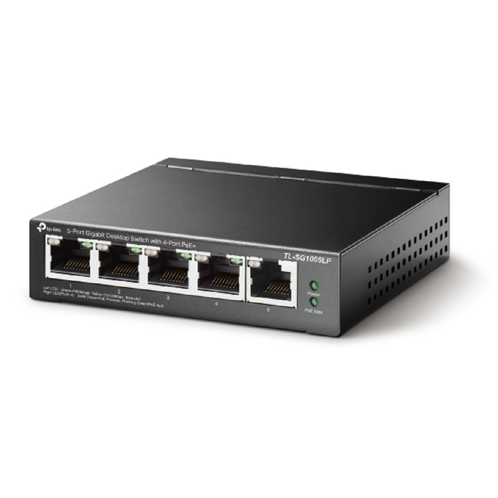 Коммутатор TP-Link TL-SG1005LP Настольный коммутатор с 5 гигабитными портами (4 порта PoE+)