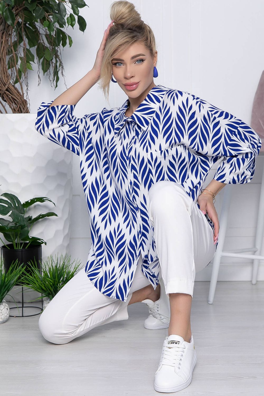 Рубашка Лето (сине-белая) Б10588 LT Collection