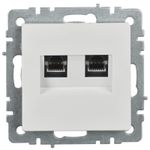 BRITE Розетка компьютерная двойная кат.5E RJ45 РК10-2-БрБ белый IEK