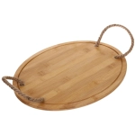Доска бамбуковая для подачи и сервировки «SHEF» овальный с ручками 38*29см