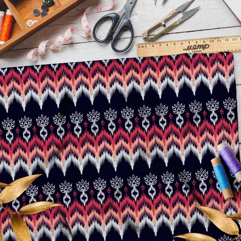 Ткань атлас племенной симметричный узор