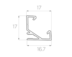 Профиль угловой алюминиевый LC-LPU-1717-2 Anod
