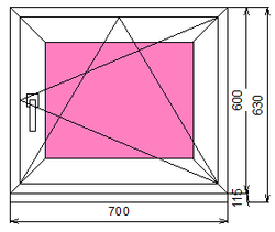 Пластиковое окно 600 х 700 ТермА Эко